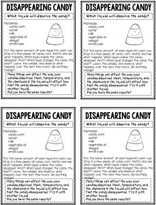 Disappearing Candy Corn Science Experiment